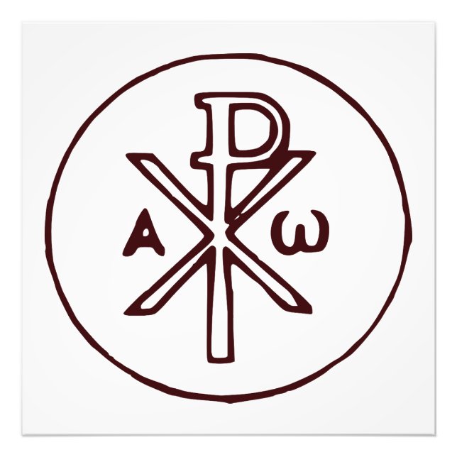 Helig Chi-Rho Kristogram Finkonst Fototryck (Framsidan)
