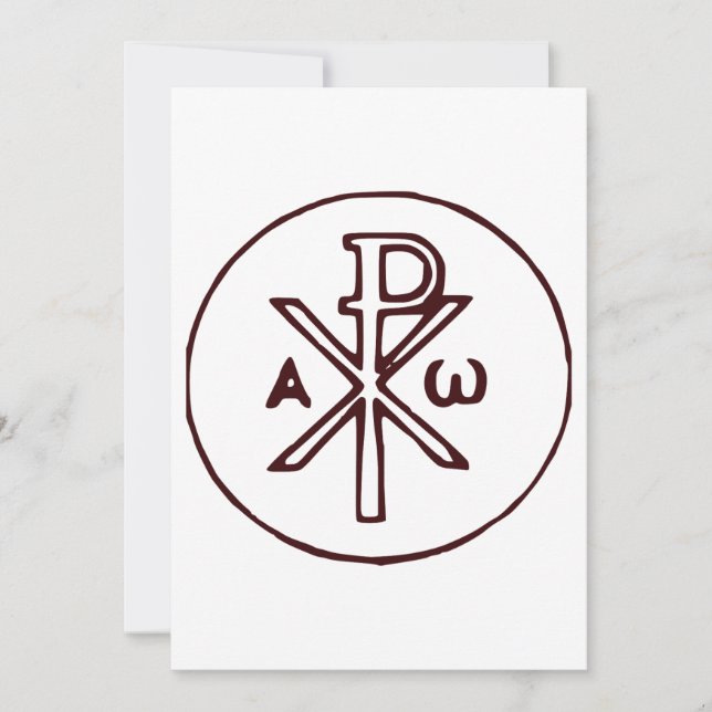 Helig Chi-Rho Kristogram Finkonst Inbjudningar (Framsida)