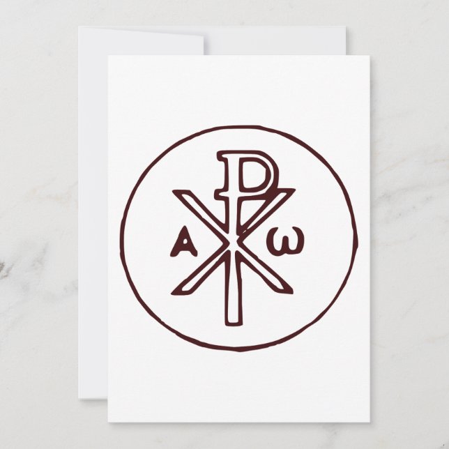 Helig Chi-Rho Kristogram Finkonst Julkort (Framsida)