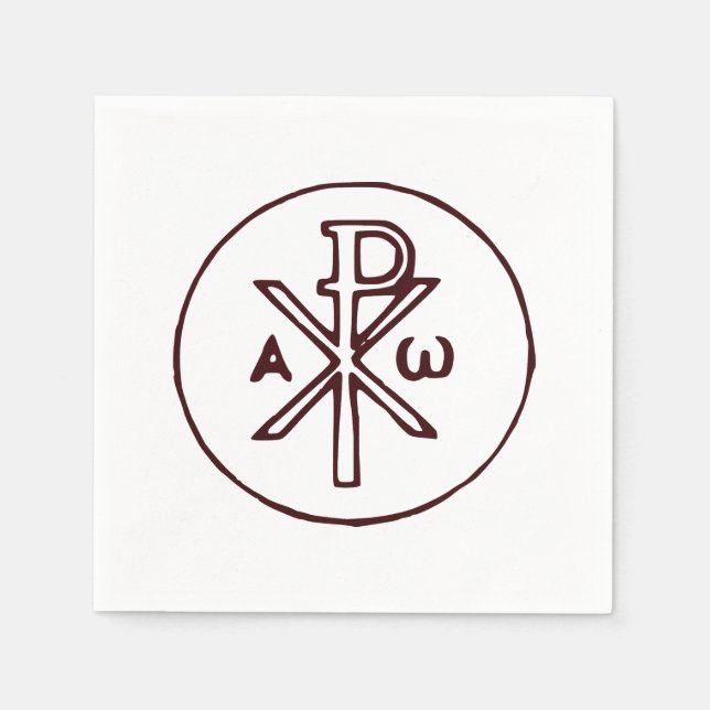 Helig Chi-Rho Kristogram Finkonst Pappersservett (Framsidan)