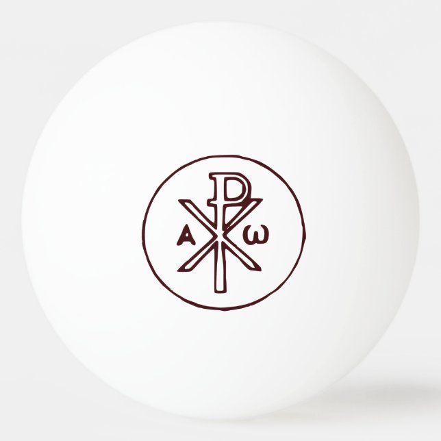 Helig Chi-Rho Kristogram Finkonst Pingisboll (Framsidan)