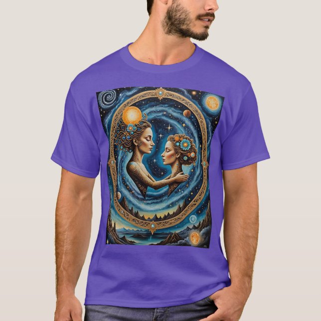 Helig Cosmic Spegel Goddess Shirt T (Framsida)