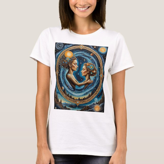 Helig Cosmic Spegel Goddess Shirt T (Framsida)