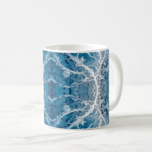Helig Cosmiflöde - Blått Silver-symmetri Kaffemugg
