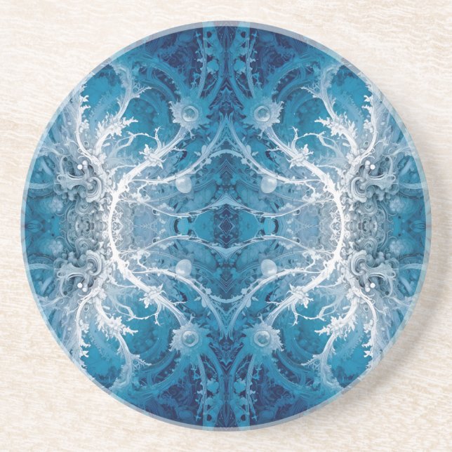 Helig Cosmiflöde - Blått Silver-symmetri Underlägg (Framsidan)