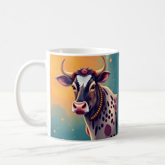 Helig Cow Diwali vibe Kaffemugg (Vänster)