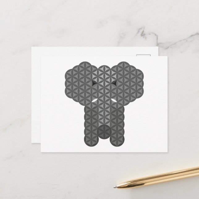 Helig elefant - Elevelefant. Vykort (Fram/Back In Situ)