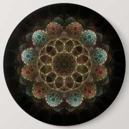 Helig esoterisk fraktal frätande prydnadsföremål knapp