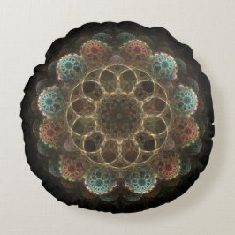 Helig esoterisk fraktal ornament rund kudde