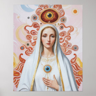 Helig Evil Öga Protection Mary Poster