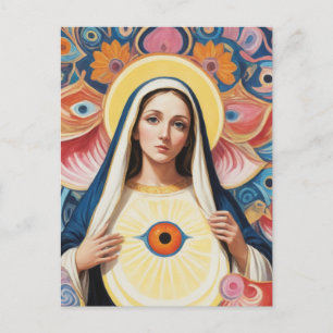 Helig Evil Öga Protection Mary Vykort
