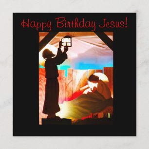Helig familj - grattis på födelsedagen Jesus Inbjudningar