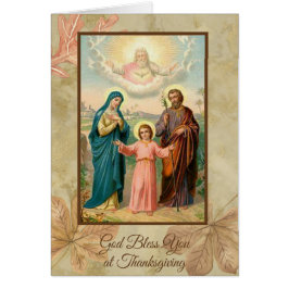 Helig familj Jesus Mary St Joseph för thanksgiving Hälsningskort