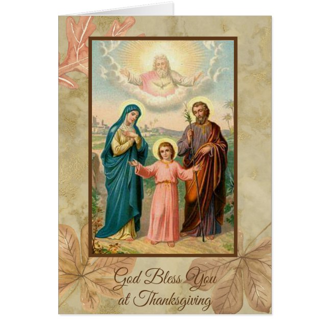 Helig familj Jesus Mary St Joseph för thanksgiving Hälsningskort (Framsidan)