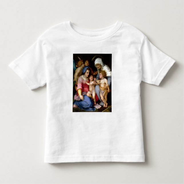 Helig familj med änglar, c.1515-16 (olja på panel) t shirt (Framsida)