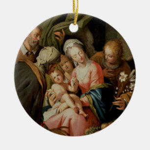 Helig familj med St Anne Julgransprydnad Keramik