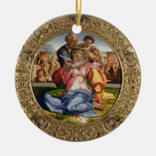 Helig familj med St John (Doni Tondo), 1504-05 Julgransprydnad Keramik