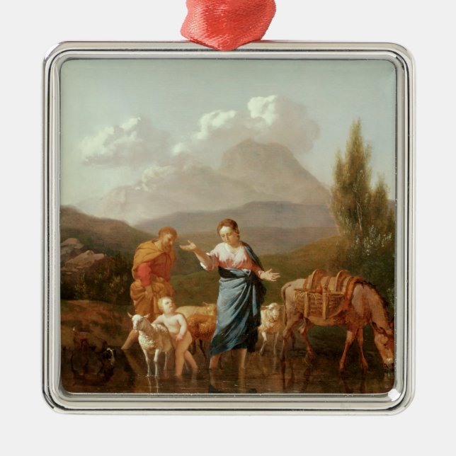 Helig familj på en strömma julgransprydnad metall (Framsidan)