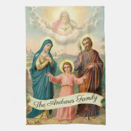 Helig familjJesus Mary St Joseph gud fadern Kökshandduk