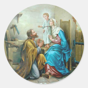 Helig familjJesus Mary St Joseph religiösa Runt Klistermärke
