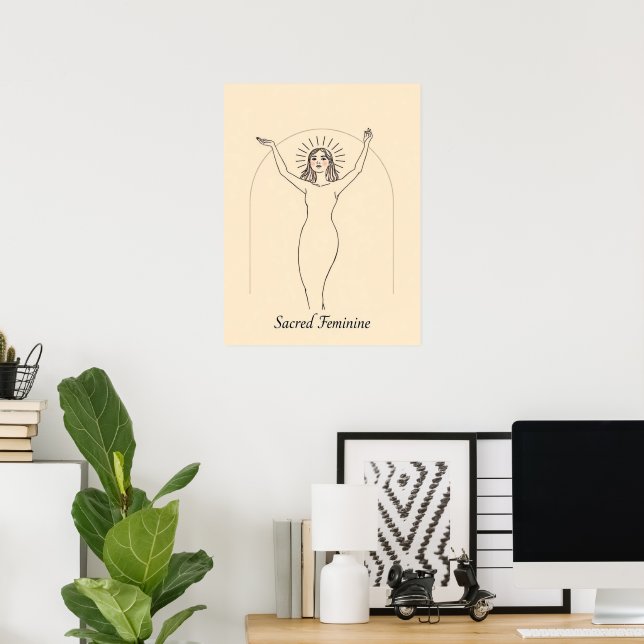 Helig Feminin - Minimalistisk gudomlig konst av kv Poster (Hemmakontoret)