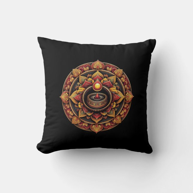 Helig Flame Mandala Kudde (Framsida)