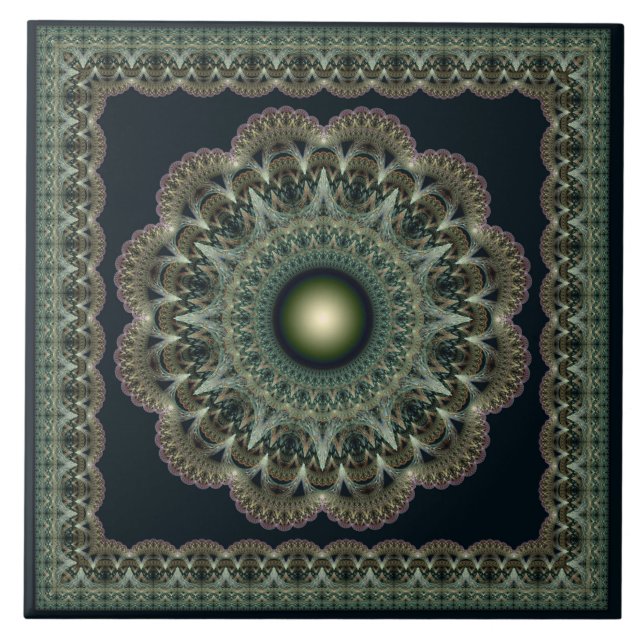 Helig fractal fairy framme mönster kakelplatta (Framsidan)