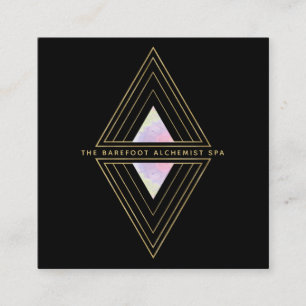 *~* Helig Geometri 2 Guld trianglar Fyrkantigt Visitkort