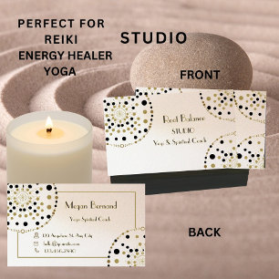 Helig geometri Guld & Svart Yoga Reiki Helare Visitkort
