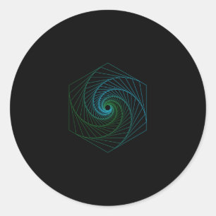 Helig-geometri - LineArt Blue och Grönt Runt Klistermärke