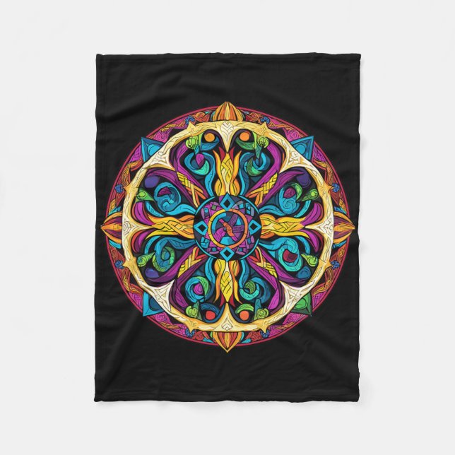 Helig geometri Mandala mönster  Fleecefilt (Framsidan)