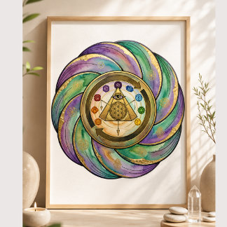 Helig geometri manifestationssymbol poster