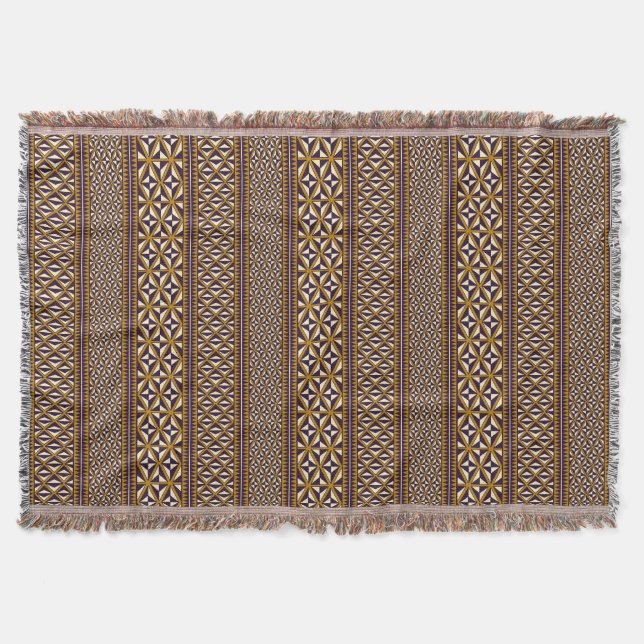 Helig Geometri: Maori-Inspired Throw Blanket Filt (Framsidan)