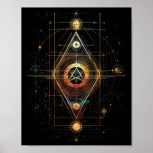 Helig Geometri Metatron Kub Andlig Yoga _1 Poster