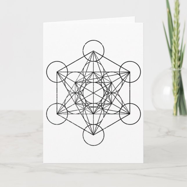 Helig Geometri Metatrons Kub Psykedelisk Vintage Kort (Framsida)