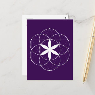 Helig geometri Seed of Life Linje Konst Vykort