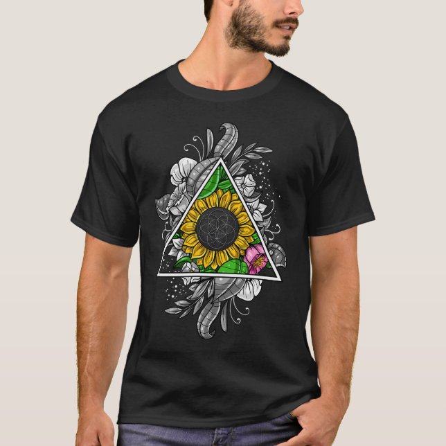 Helig geometri solros t shirt (Framsida)