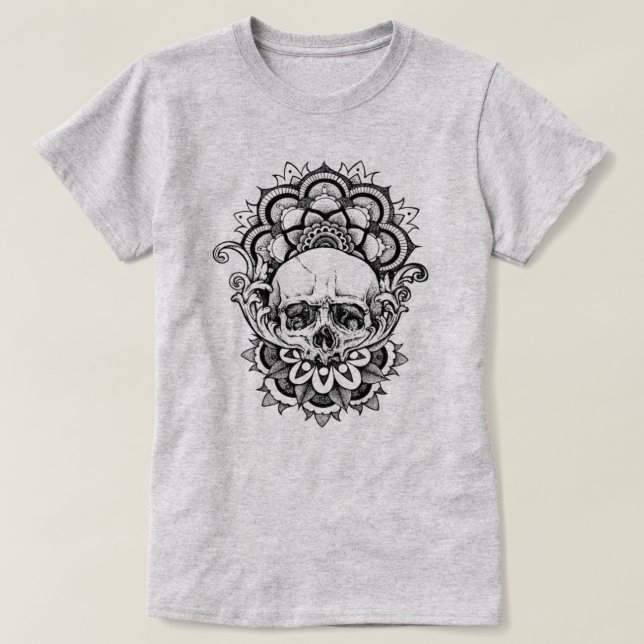 Helig Geometrisk Dödskalle T Shirt (Design framsida)