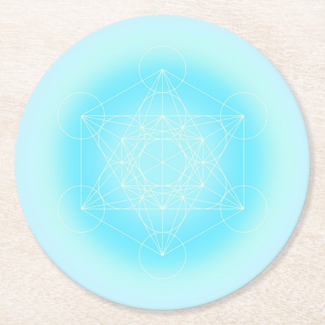 helig geometrisk Metatron Underlägg Papper Rund (Framsidan)