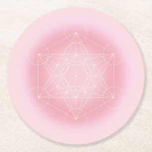 helig, geometrisk, rosa, metatron, underlägg, frys underlägg papper rund
