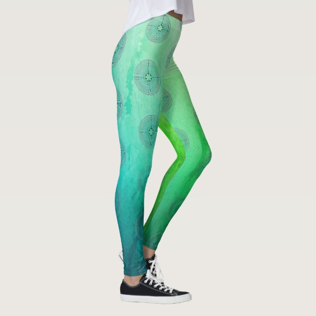 Helig Geometrisymbol - Chartres Labyrint 1 Leggings (Höger)