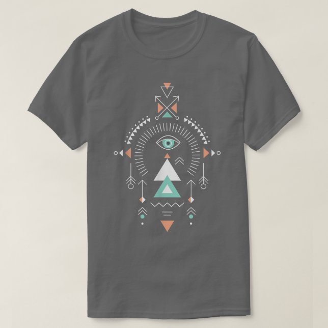 Helig Geometry Aztec-mönsterUnik cute och gift T Shirt (Design framsida)