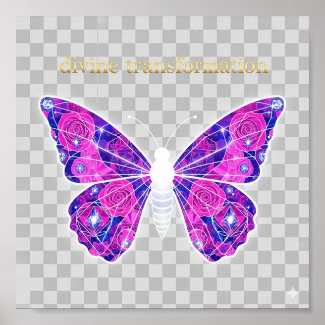 Helig Geometry Butterfly Art | Digital nedladdning Poster (Framsidan)