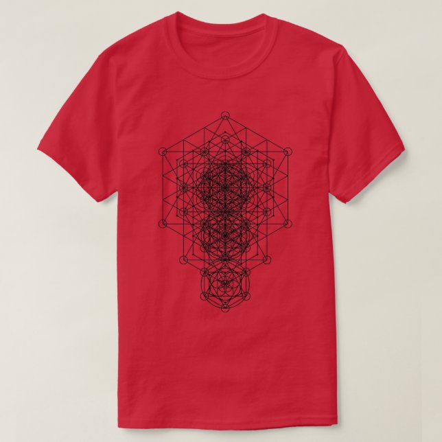 Helig Geometry Flower Dimensions Black T Shirt (Design framsida)