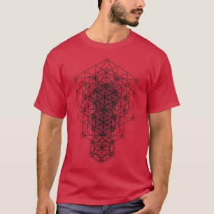 Helig Geometry Flower Dimensions Black T Shirt