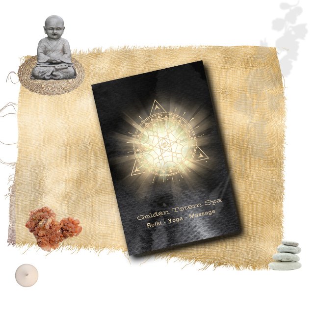 *~* Helig Geometry Light Rays - Golden Totem Visitkort (Skapare uppladdad)