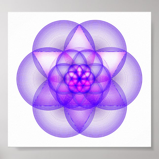 Helig Geometry Mandala - Genesis Mönster Poster (Framsidan)