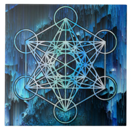 Helig Geometry Metatron Merkabah Cube Altar Tile Kakelplatta