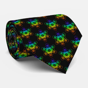 Helig Geometry Metatron's Cube in raibow färg Slips