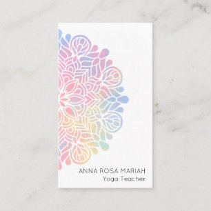 *~* Helig Geometry Pastel Rainbow Mandala Visitkort